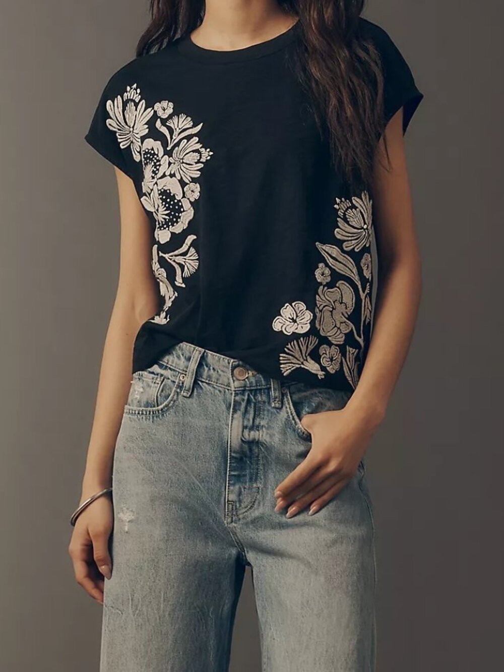 By Anthropologie Embroidered Topanga Tee